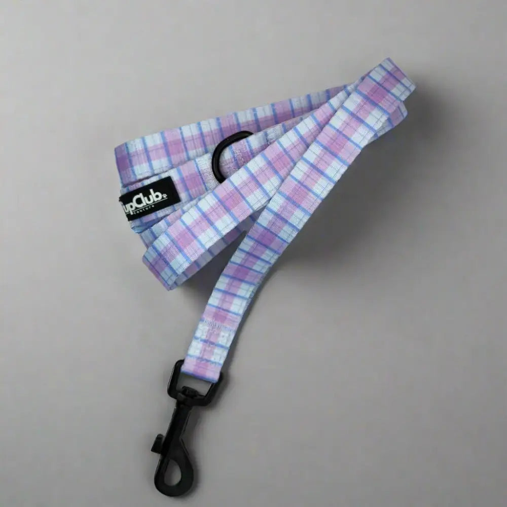 Pink Tartan Dog Lead - Pupclub Couture - 1