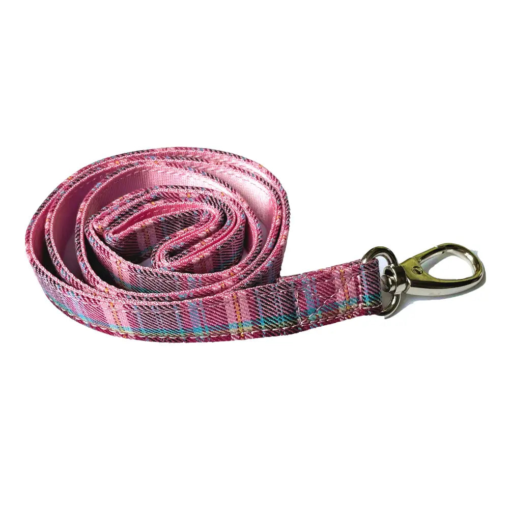 Pink Tartan Fabric Dog Lead - Urban - 1