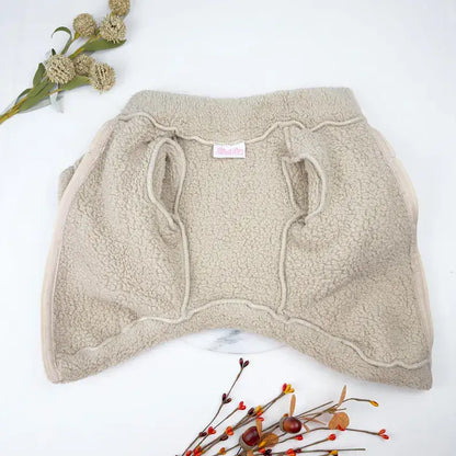 Plush Teddy Fleece Dog Zippy Jacket in Beige - Rich Paw - 5