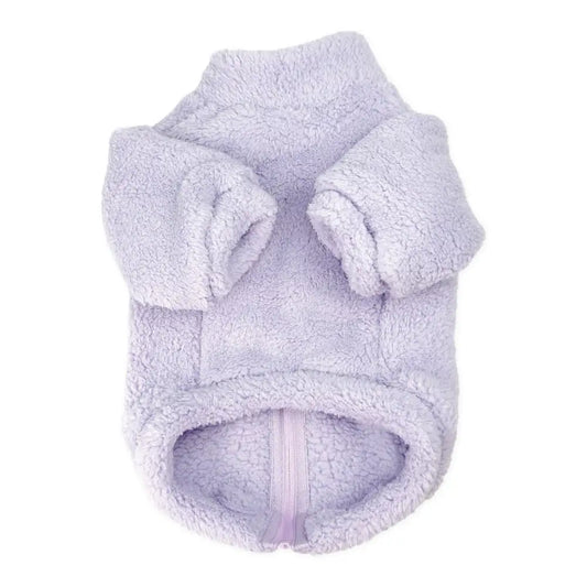 Plush Teddy Fleece Dog Zippy Jacket in Lilac - Rich Paw - 2