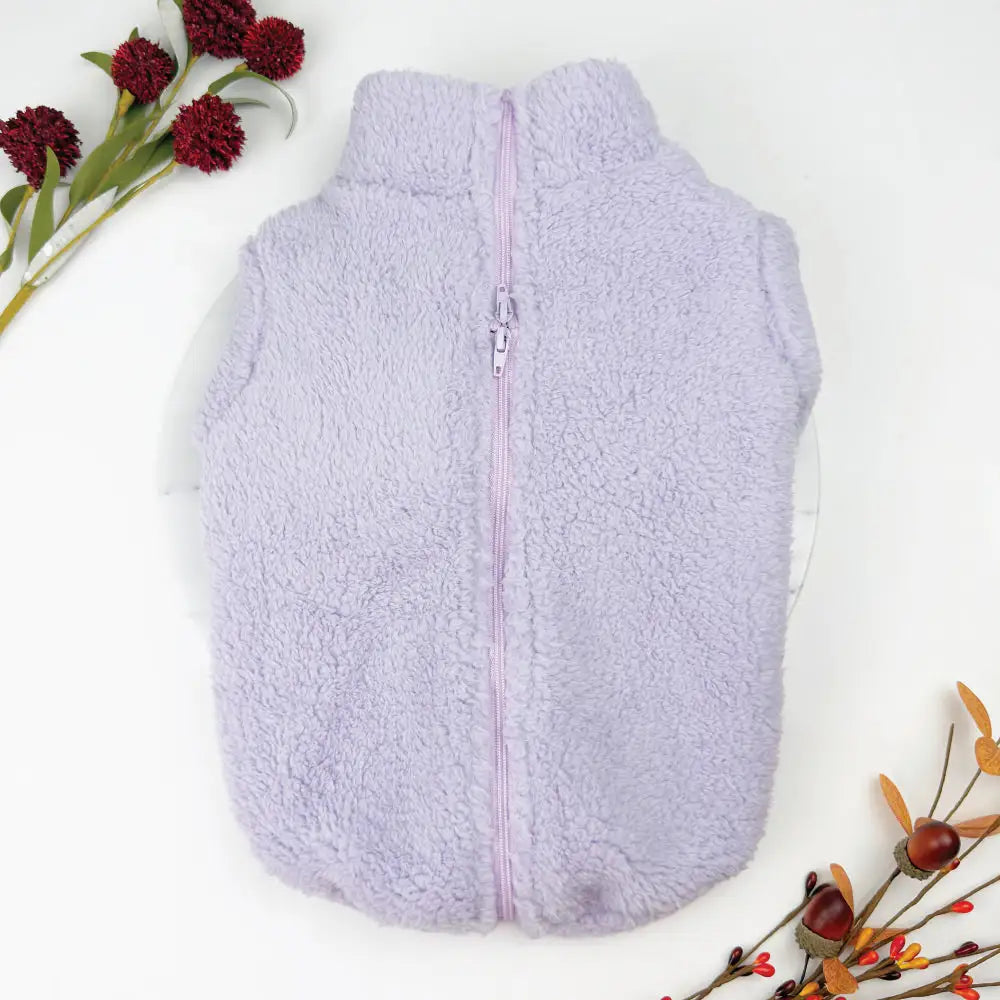 Plush Teddy Fleece Dog Zippy Jacket in Lilac - Rich Paw - 1