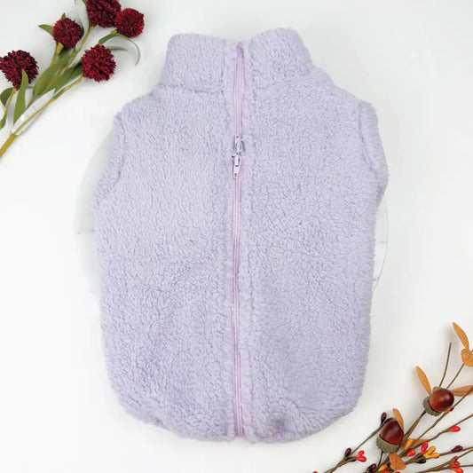 Plush Teddy Fleece Dog Zippy Jacket in Lilac - Rich Paw - 1