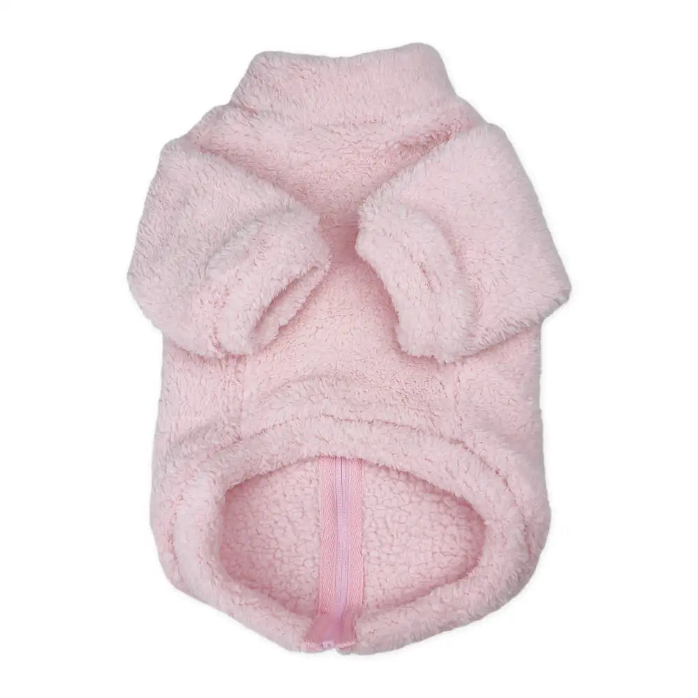 Plush Teddy Fleece Dog Zippy Jacket in Pink - Rich Paw - 2