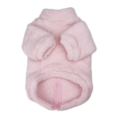 Plush Teddy Fleece Dog Zippy Jacket in Pink - Rich Paw - 2