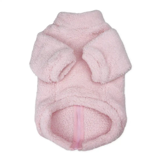 Plush Teddy Fleece Dog Zippy Jacket in Pink - Rich Paw - 2