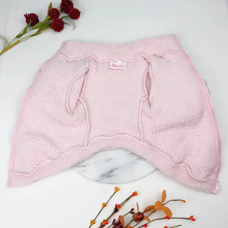 Plush Teddy Fleece Dog Zippy Jacket in Pink - Rich Paw - 5