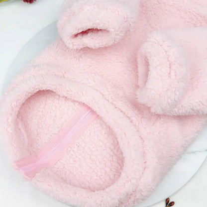 Plush Teddy Fleece Dog Zippy Jacket in Pink - Rich Paw - 7
