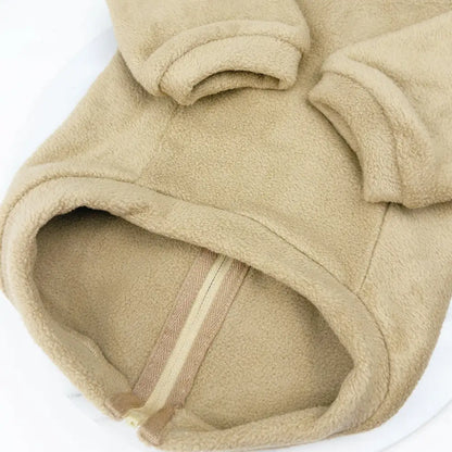 Polar Fleece Dog Zippy Jacket in Beige - Rich Paw - 8