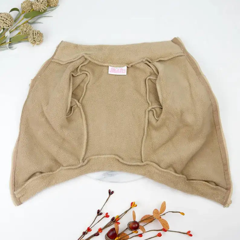 Polar Fleece Dog Zippy Jacket in Beige - Rich Paw - 5