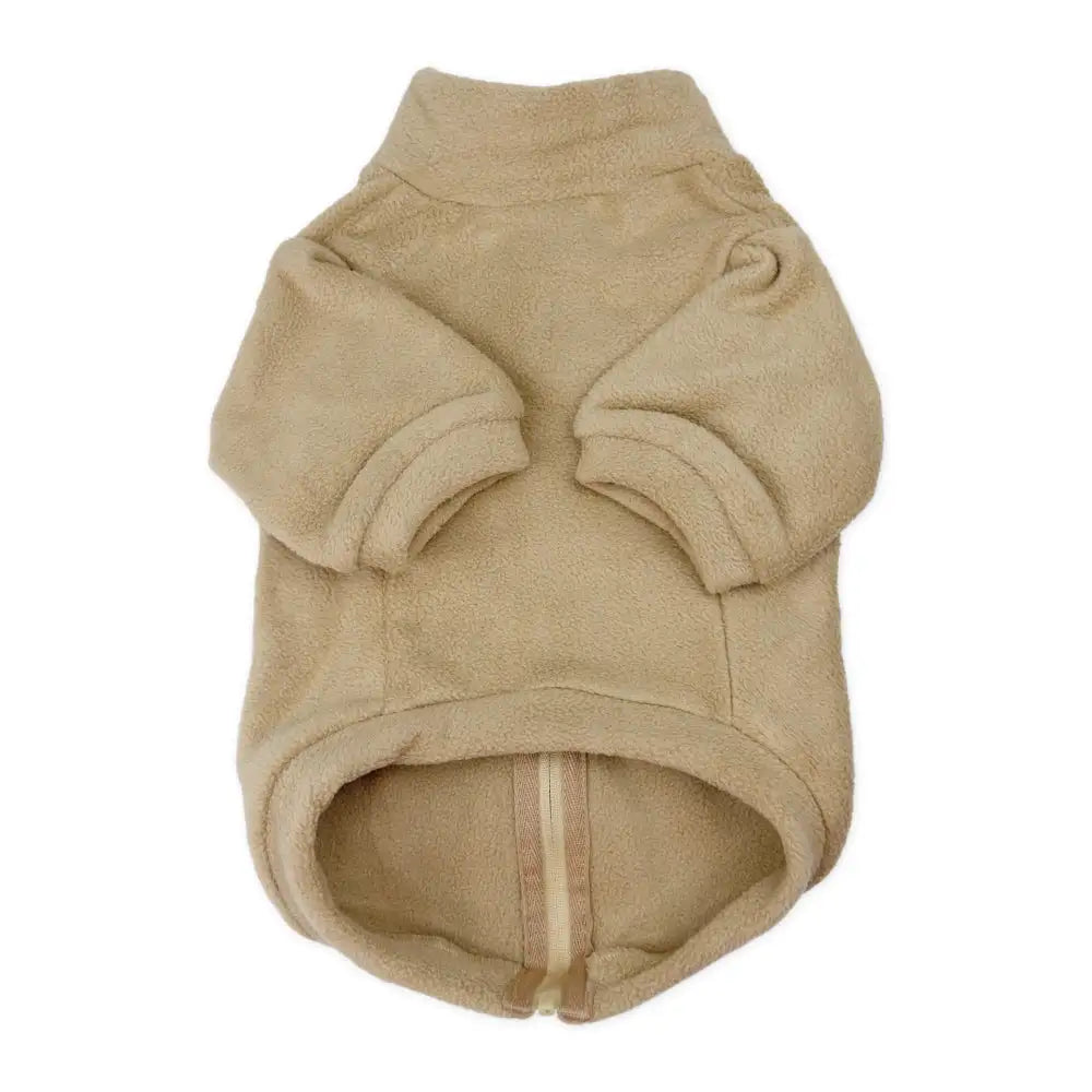 Polar Fleece Dog Zippy Jacket in Beige - Rich Paw - 2
