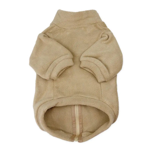 Polar Fleece Dog Zippy Jacket in Beige - Rich Paw - 2