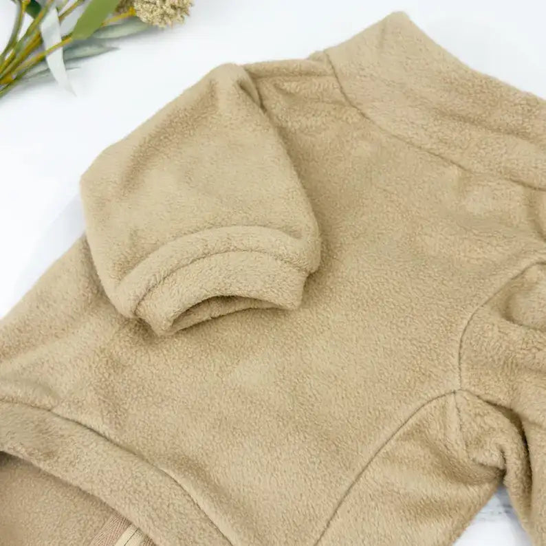 Polar Fleece Dog Zippy Jacket in Beige - Rich Paw - 7