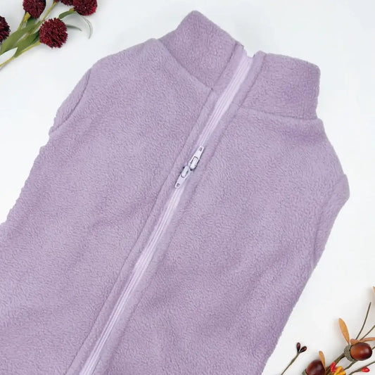 Polar Fleece Dog Zippy Jacket in Lilac - Rich Paw - 1