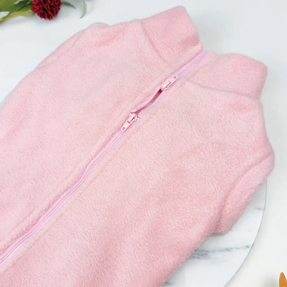 Polar Fleece Dog Zippy Jacket in Pink - Rich Paw - 1