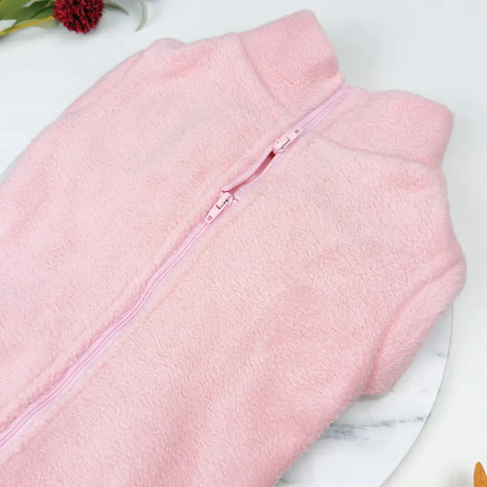 Polar Fleece Dog Zippy Jacket in Pink - Rich Paw - 1