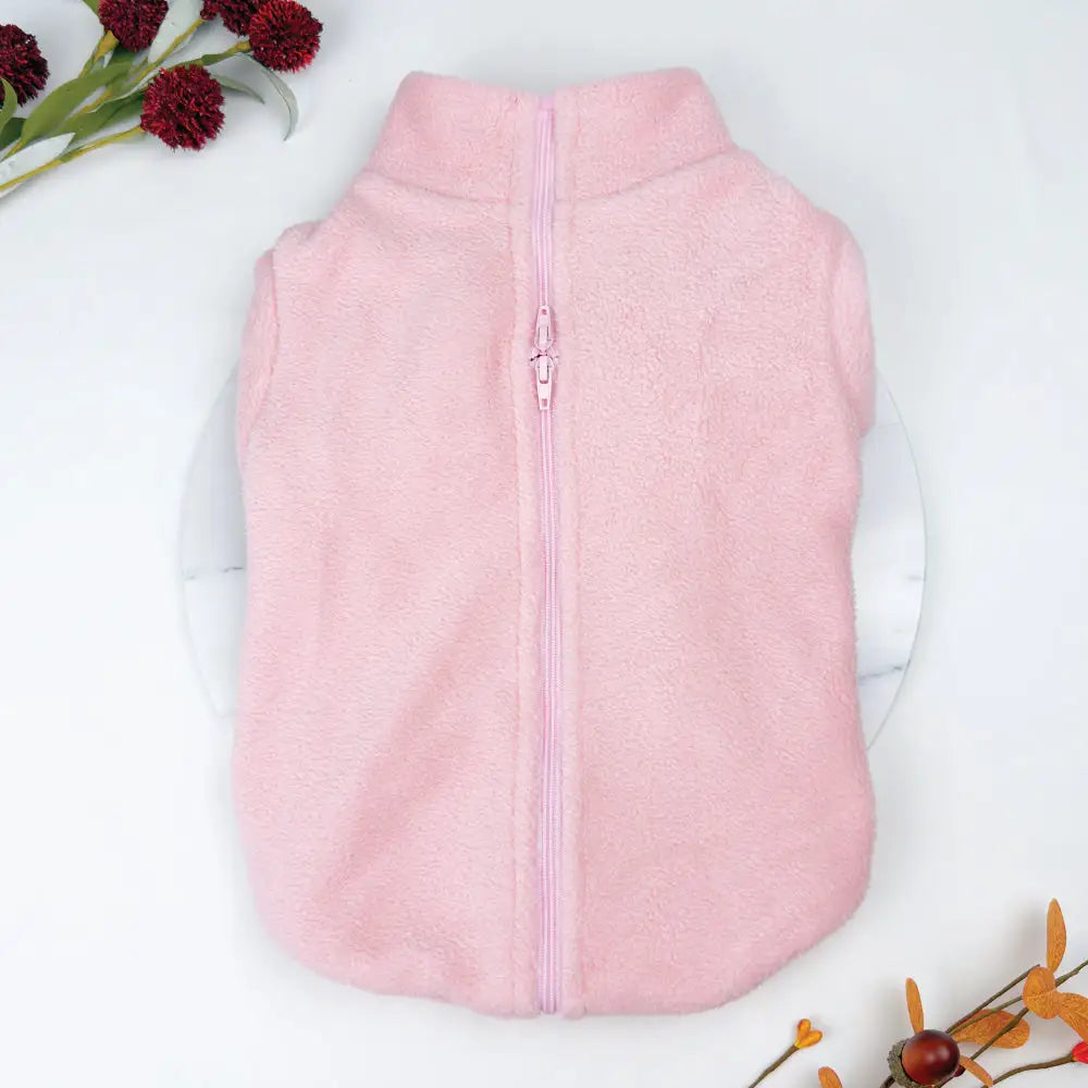 Polar Fleece Dog Zippy Jacket in Pink - Rich Paw - 4