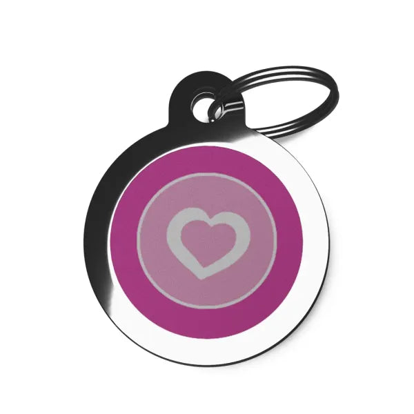 Pretty Pink Heart Cat Id Tag - Ps Pet Tags - 1