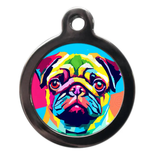 Pug Pop Art Dog Id Tag - Ps Pet Tags - 1