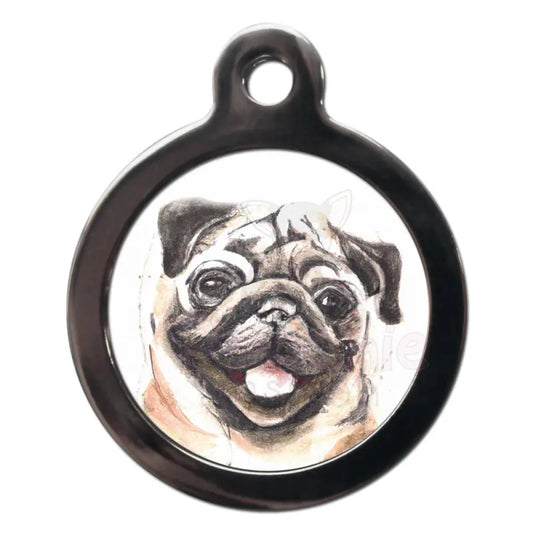 Pug Portrait Dog Id Tag - Ps Pet Tags - 1