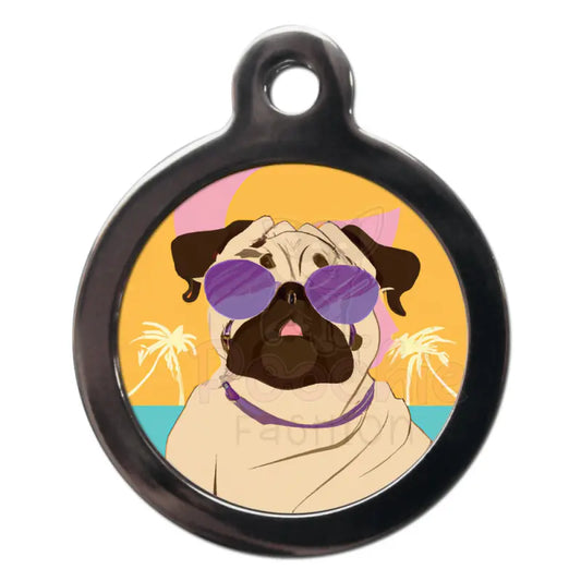 Pug Summertime Dog Id Tag - Ps Pet Tags - 1