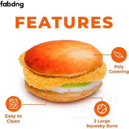 Pupeyes Chicken Sandwich Dog Toy by Fabdog - Fabdog - 2