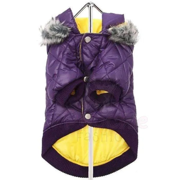 Purple Thermal Quilted Parka Dog Coat - Urban Pup - 4