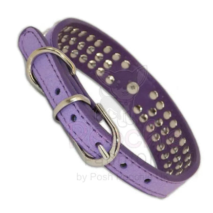 Purple Triple Rhinestone Eco-suede Dog Collar - Posh Pawz - 2