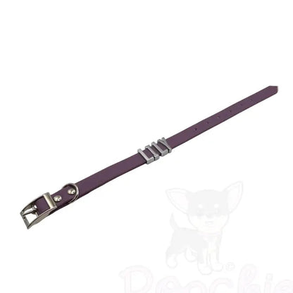 Purple Waterproof Personalised Dog Collar with Chrome Letters - Poochie Fashion - 3