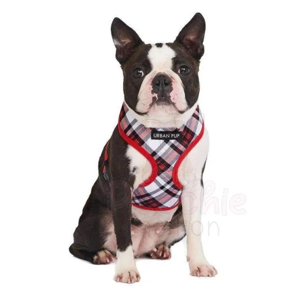 Red and White Tartan Plaid Designer Dog Harness - Urban Pup - 3