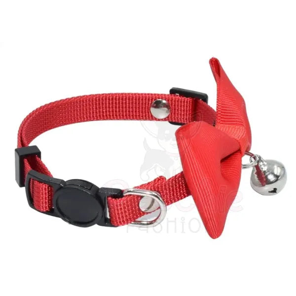 Red Handmade Bow Tie Cat Collar - Posh Catz - 2