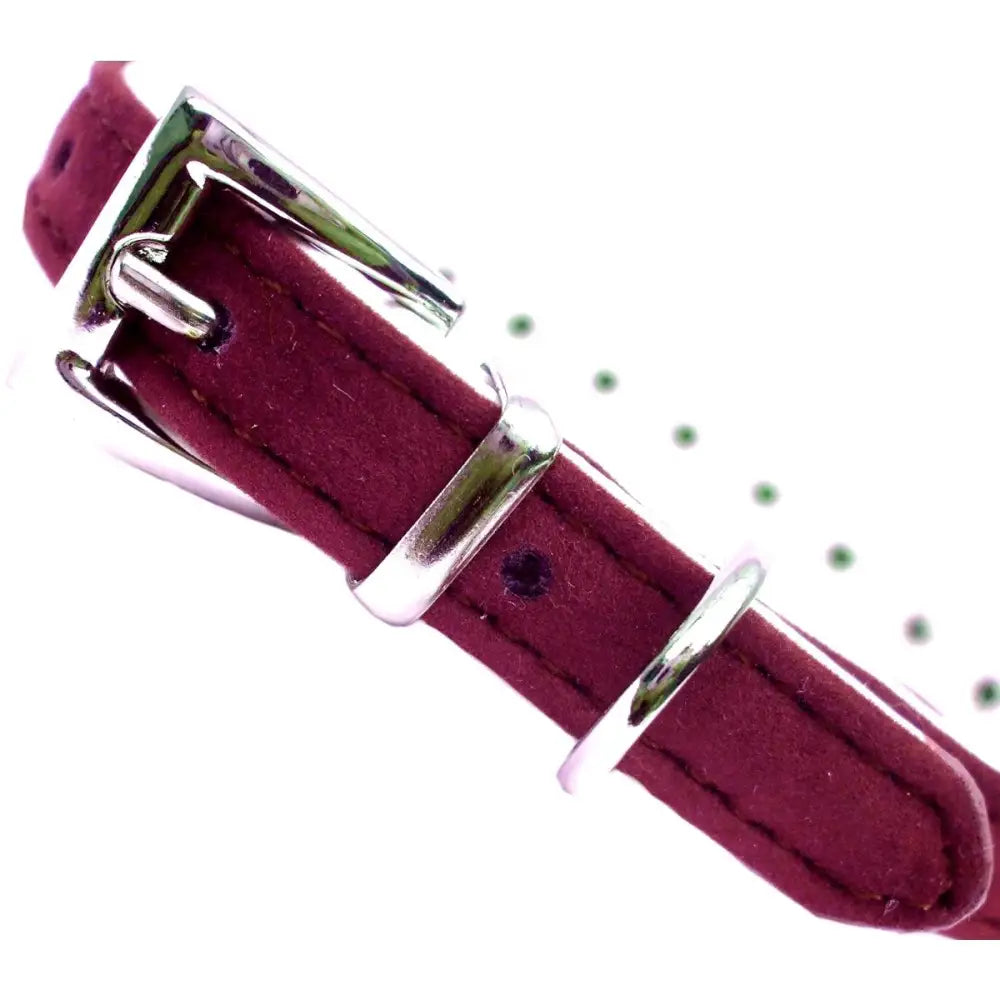 Red Plush Velvet Diamante Dog Collar - Sale - 3
