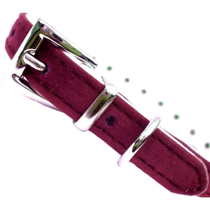 Red Plush Velvet Diamante Dog Collar - Sale - 3