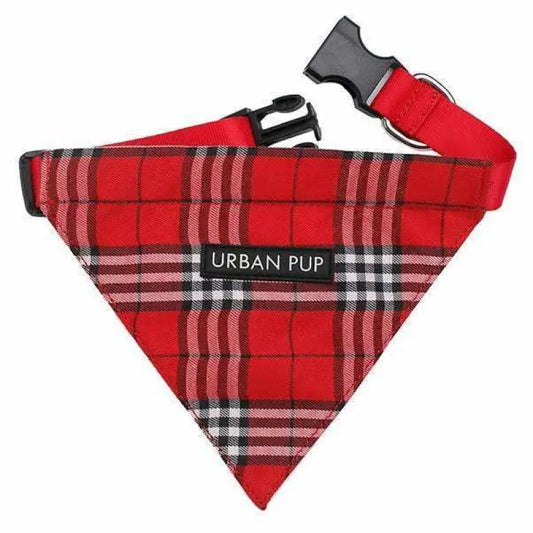 Red Tartan Dog Bandana Collar - Urban Pup - 1