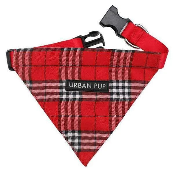 Red Tartan Dog Bandana Collar - Urban Pup - 1