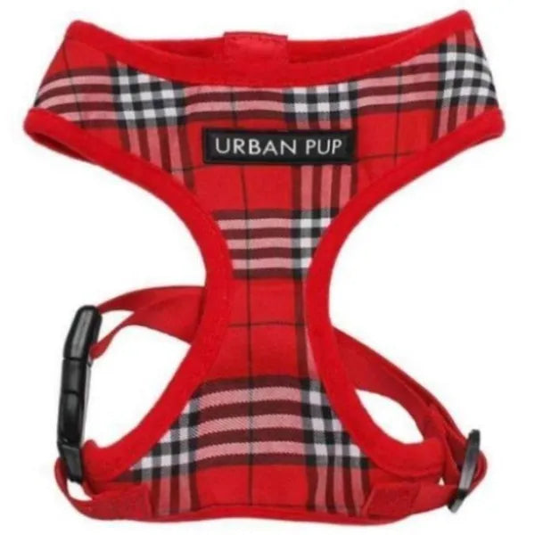 Red Tartan Dog Harness - Urban Pup - 1