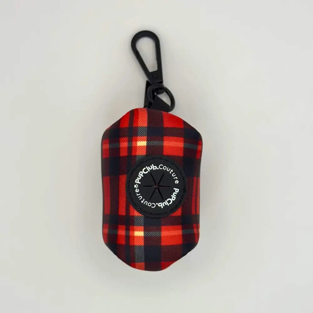 Red Tartan Dog Poo Bag Holder - Pupclub Couture - 1