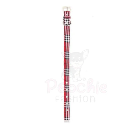 Red Tartan Fabric Dog Collar and Lead Set - Urban - 3