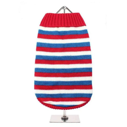 Red White and Blue Striped Dog Jumper - Urban Pup - 1