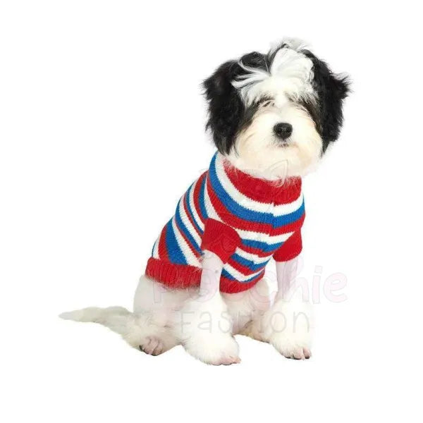 Red White and Blue Striped Dog Jumper - Urban Pup - 2