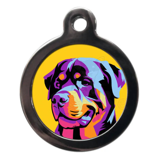 Rottweiler Pop Art Dog Id Tag - Ps Pet Tags - 1