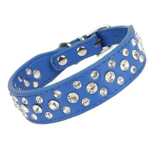Royal Blue Rhinestone Sprinkles Dog Collar - Posh Pawz - 1