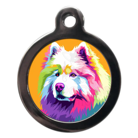 Samoyed Pop Art Dog Id Tag - Ps Pet Tags - 1