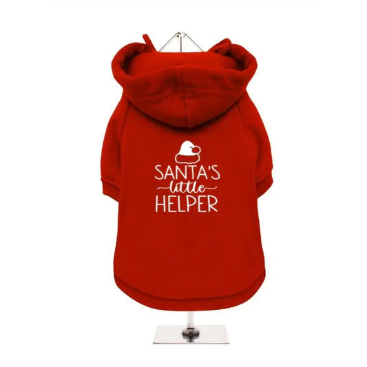 Santas Little Helper Dog Hoodie Sweatshirt - Poochie Fashion - 1