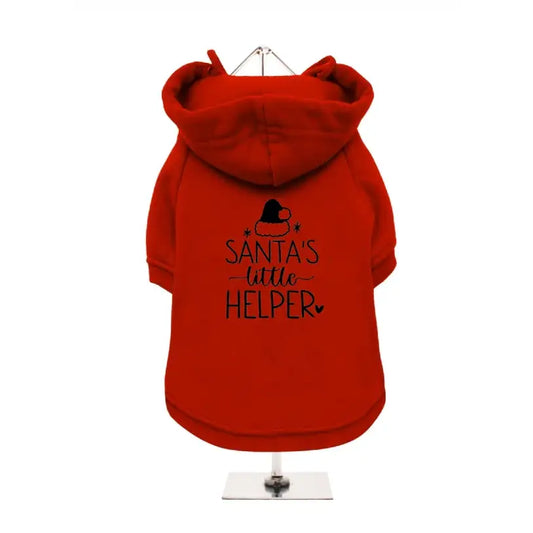 Santas Little Helper Dog Hoodie Sweatshirt - Poochie Fashion - 1