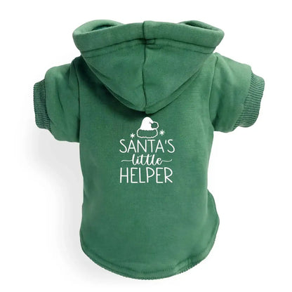 Santas Little Helper Dog Hoodie Sweatshirt - Poochie Fashion - 2