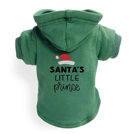 Santas Little Prince Dog Hoodie Sweatshirt - Poochie Fashion - 1