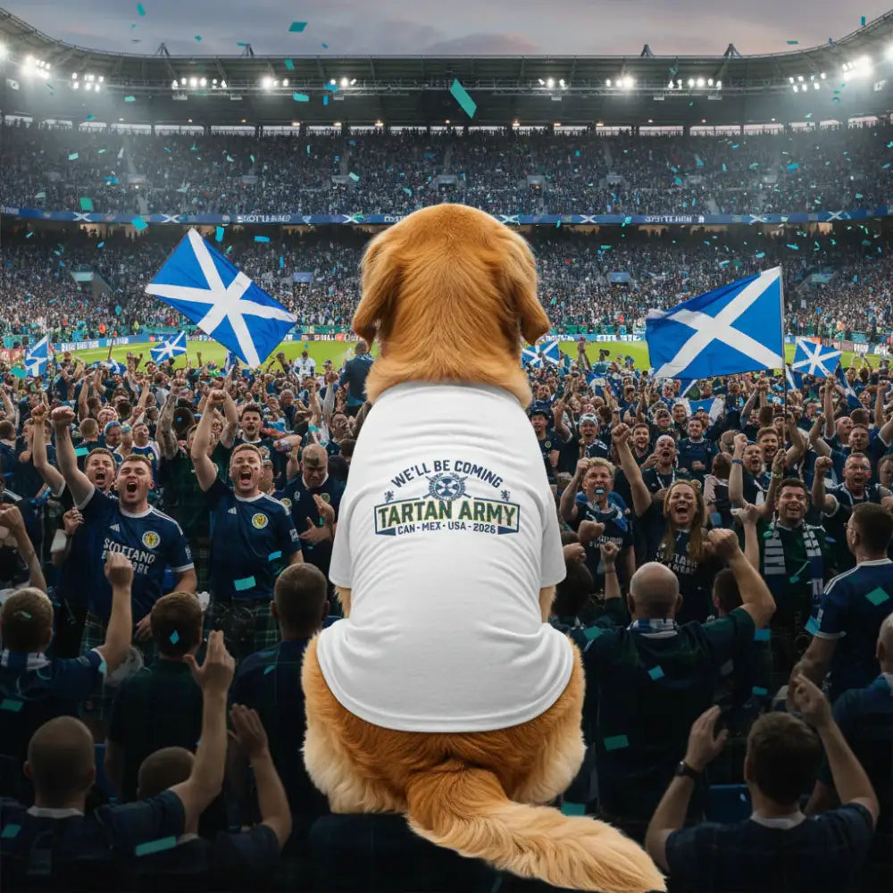 Scotland Tartan Army World Cup 2026 Dog Cat Football t Shirt - Poochie Fashion - 1