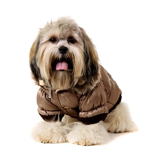 Urban Pup Luxury Quilted Dog Coat Sepia Brown - Sale - 1