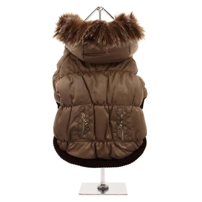 Urban Pup Luxury Quilted Dog Coat Sepia Brown - Sale - 2