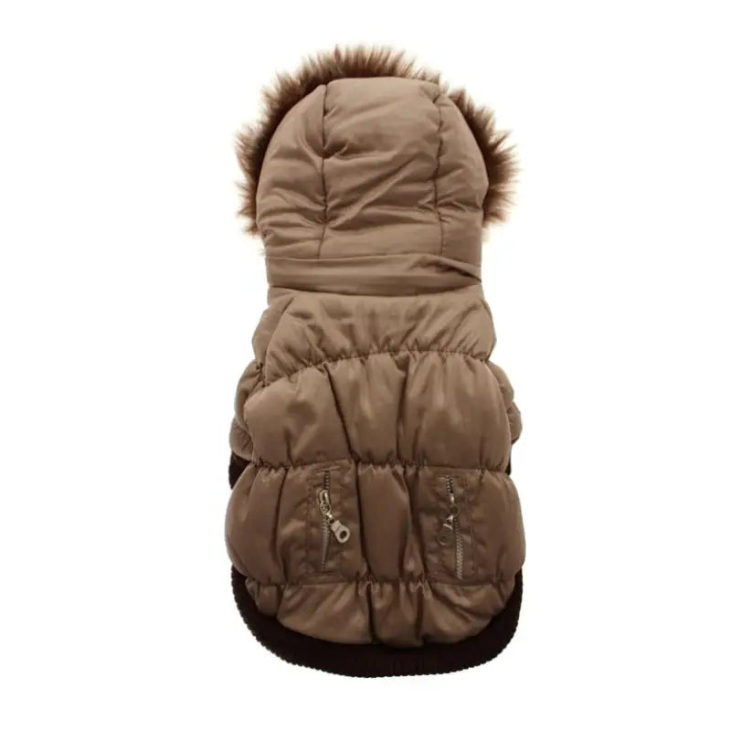 Urban Pup Luxury Quilted Dog Coat Sepia Brown - Sale - 3